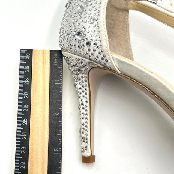Jessica Simpson Womens 6.5 Accile White Jeweled Stiletto Heels Pumps‎ Shoes - Picture 13 of 14